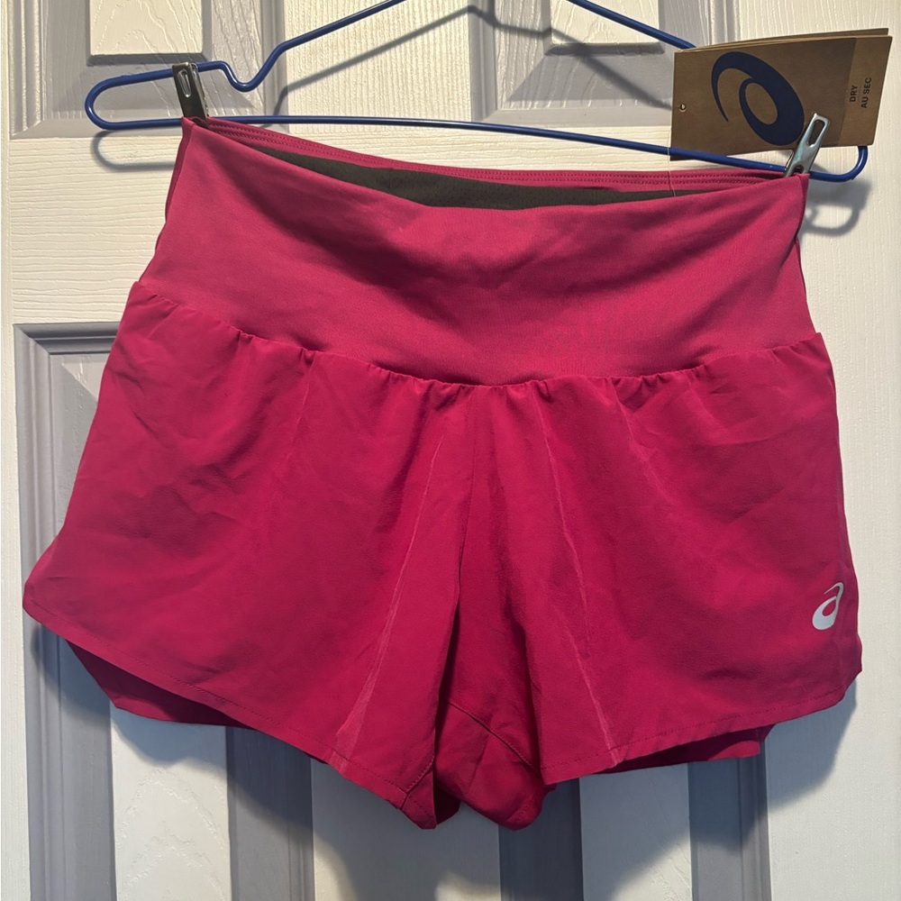 Asics Pink Athletic Shorts Lightweight Elastic Waist